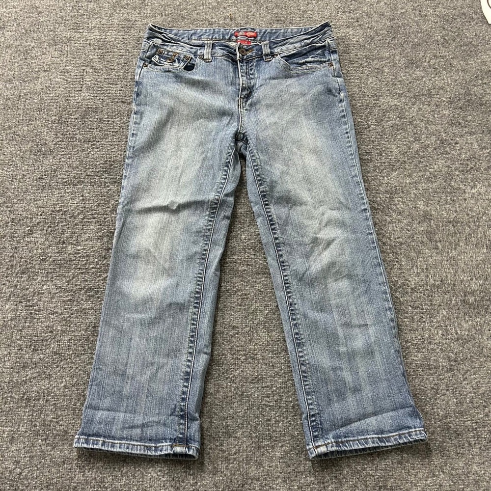 Faded Glory Jeans Womens Size10 Blue Cropped Stretch Denim Mid Rise Casual Capri